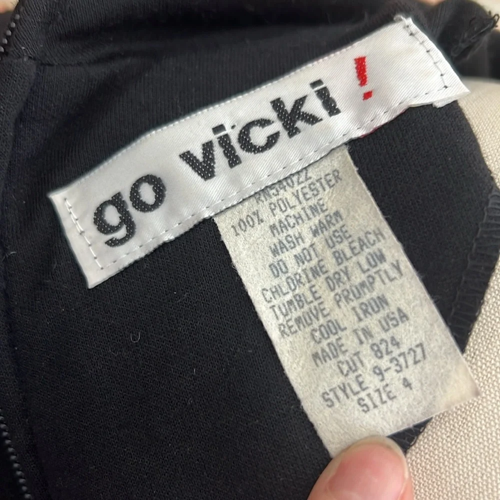 Vintage Go Vicki! Black Long Sleeve Drop Waist Dress size 4 - Picture 9 of 9